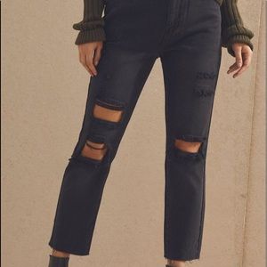 Pacsun Mom Jeans Faded Distressed Black